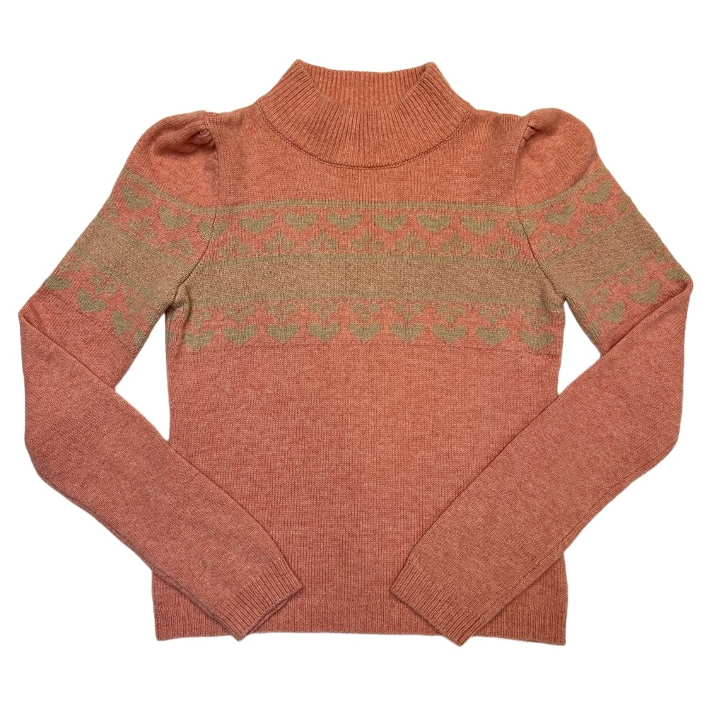 Generation Love Puff Sleeve Pink Mock Neck Wool Cashmere Blend‎ Sweater Size XS